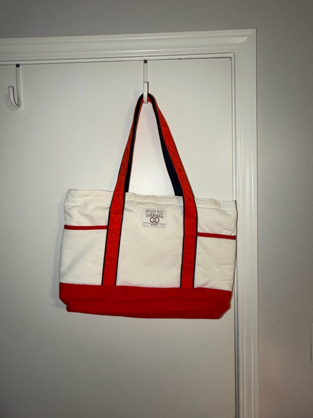 CALIA by Carrie Underwood White and Red Canvas Tote